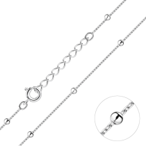 40 Cm Silver Satellite Chain with Extension 